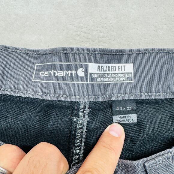 Carhartt Pants Men 44x32 Gray Rugged Flex Relaxed Fit Canvas Knit Lined Utility - Picture 6 of 14